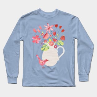 Bird with a Jug of Flowers Long Sleeve T-Shirt